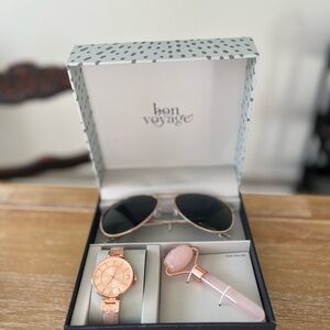 Rose Gold Watch, Sunglasses, and Roller Set